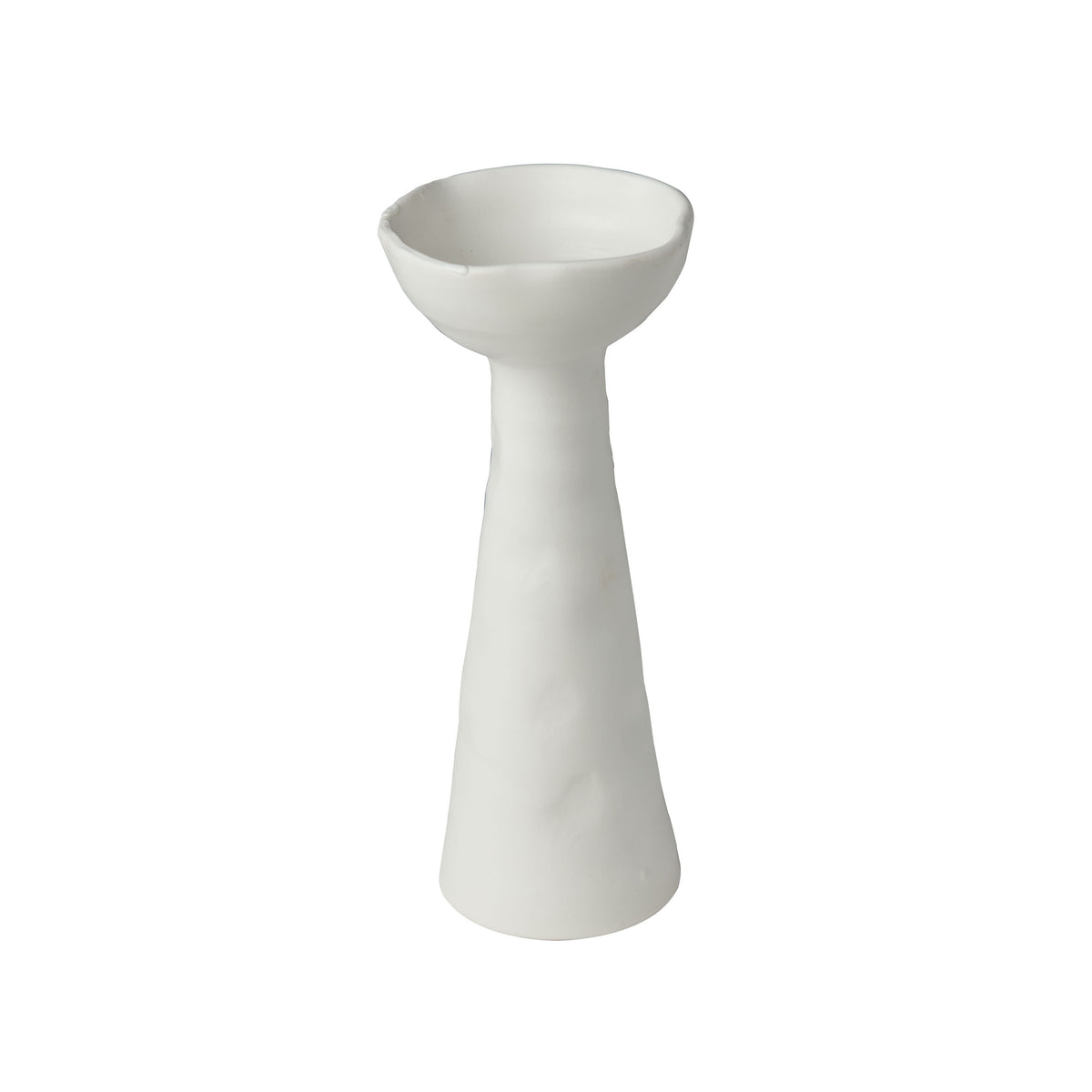 Laguna Candlestick, Matte White, Small