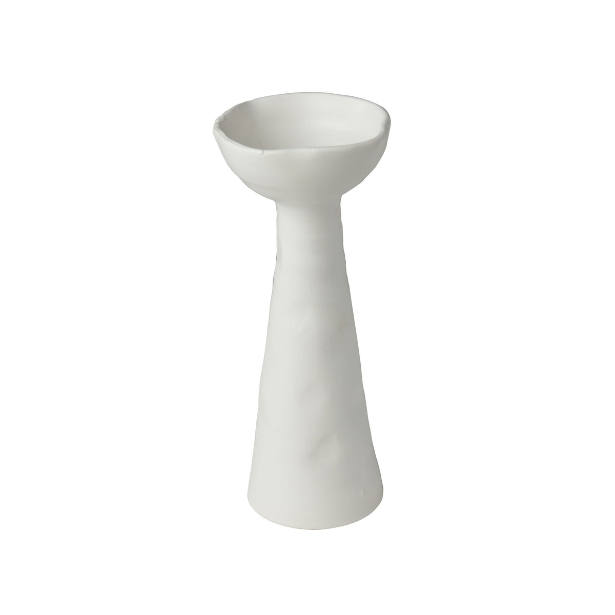 Laguna Candlestick, Matte White, Small