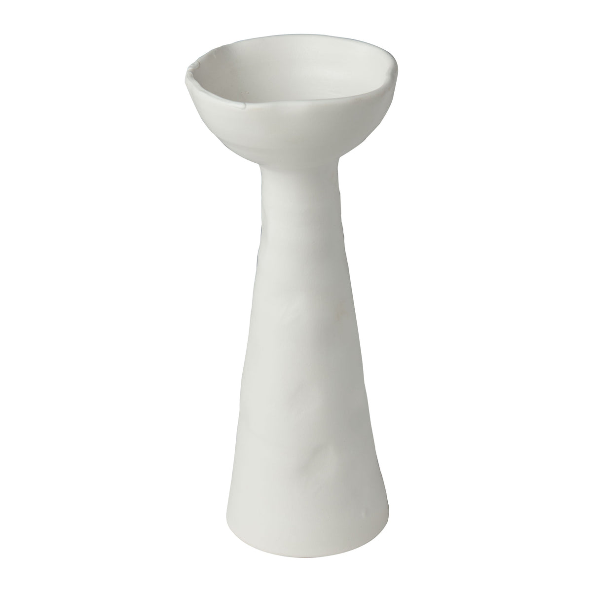 Laguna Candlestick, Matte White, Large