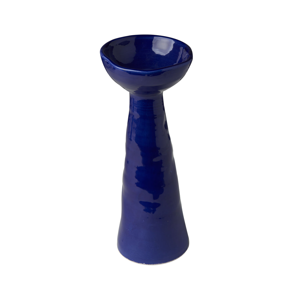 Laguna Candlestick, Shiny Blue, Small