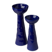 Laguna Candlestick, Shiny Blue, Small