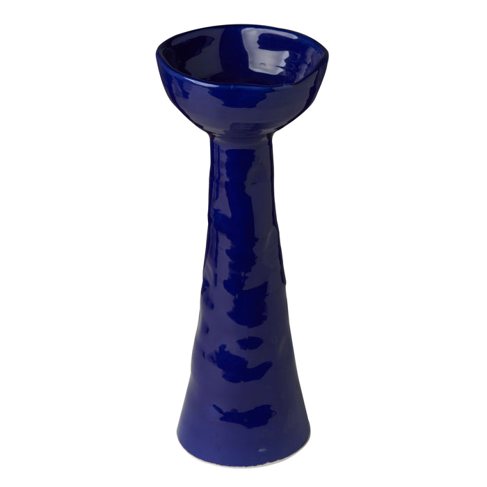 Laguna Candlestick, Shiny Blue, Large