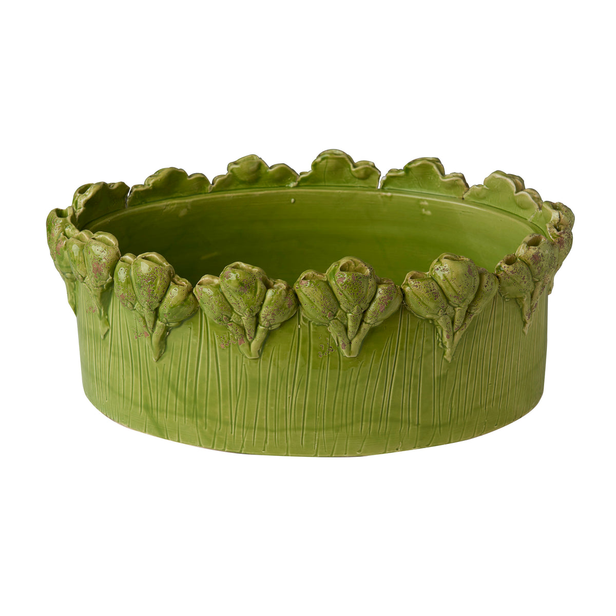 Les Fleur Oval Centerpiece, Green, Large