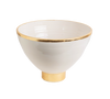 Contempo Collection, White Footed Bowl w/ Matte Gold, Small