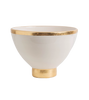 Contempo Collection, White Footed Bowl w/ Matte Gold, Large