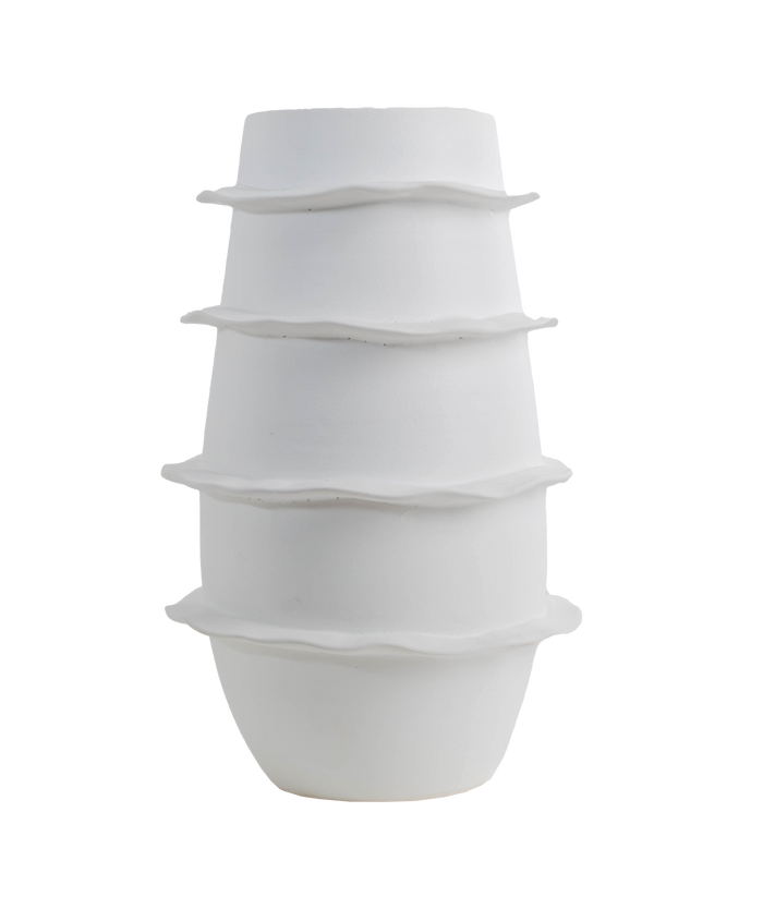 Galaxy Spiral Tall Vase, Matte White