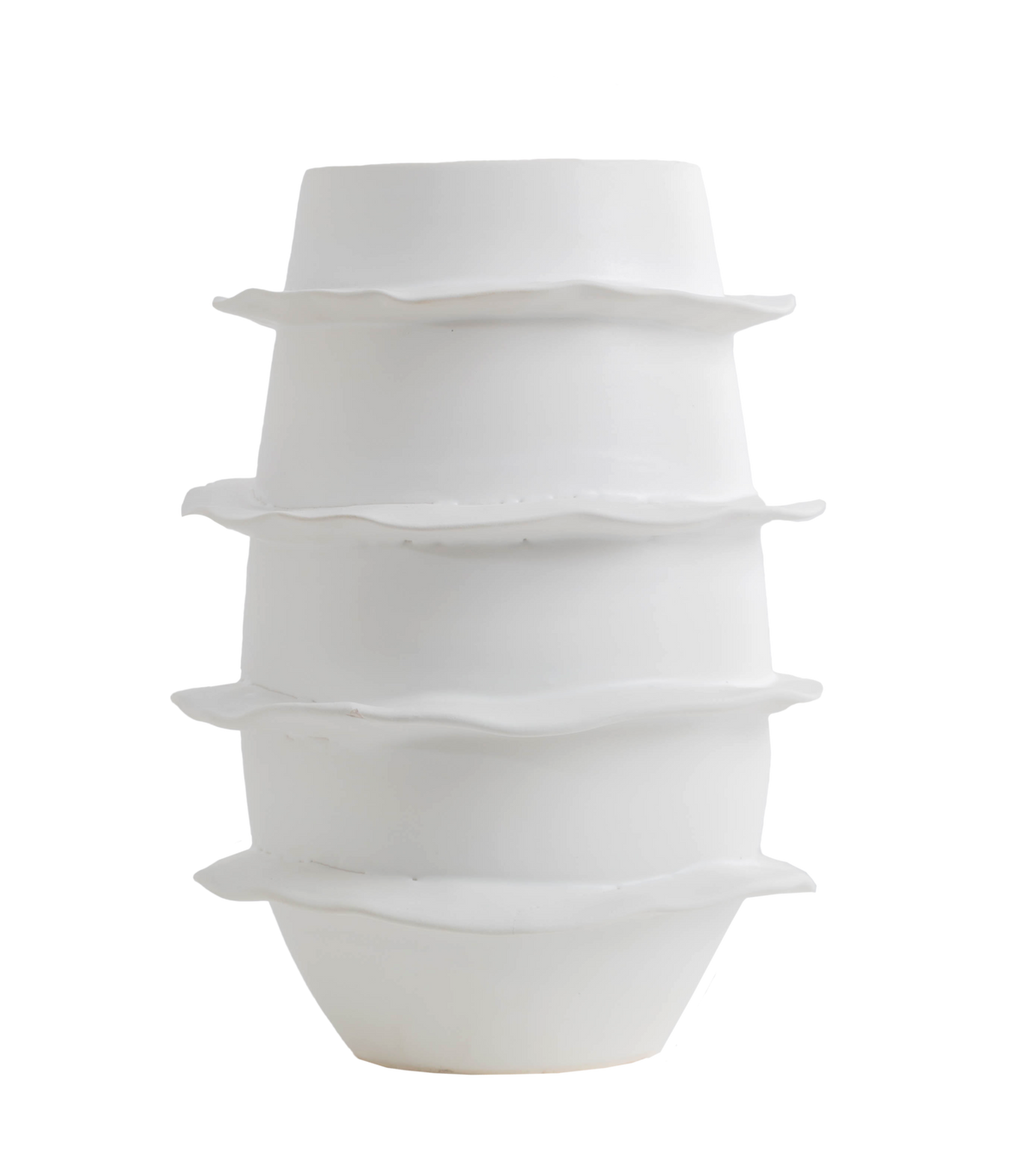 Galaxy Spiral Short Vase, Matte White