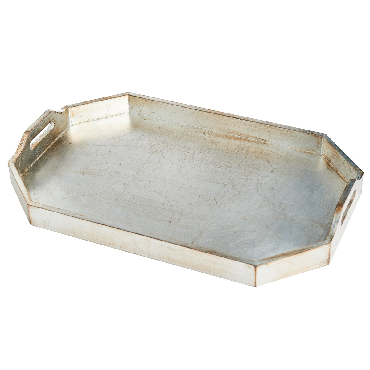 Large Rectangle Tray, Silver Finish