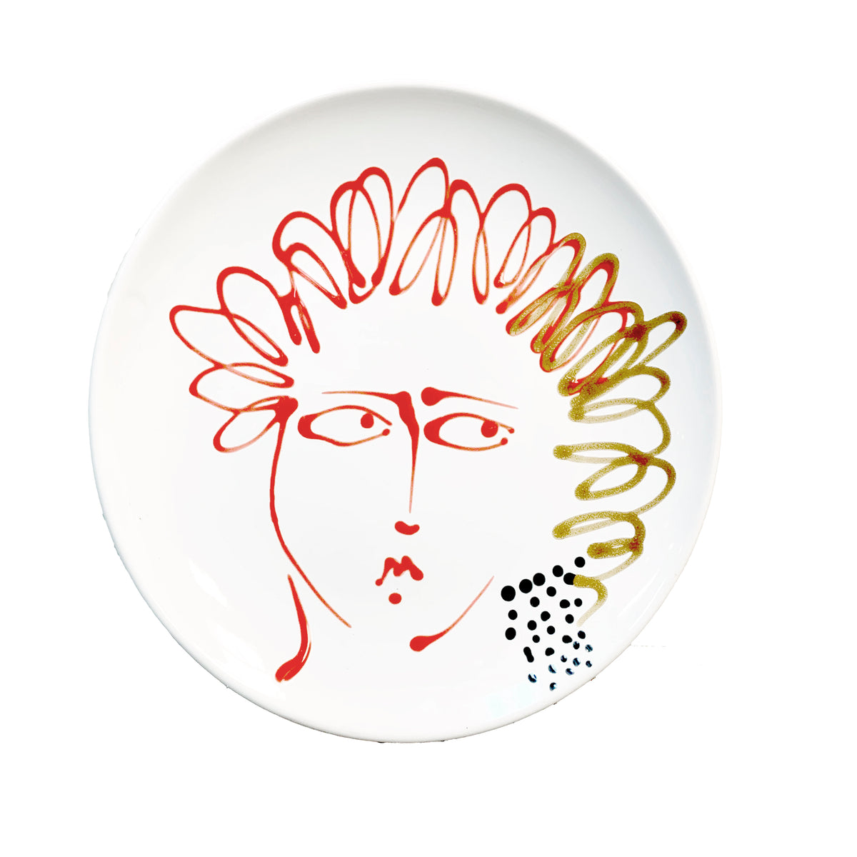 Pablo Face Plate, Saffron/Crimson/Black