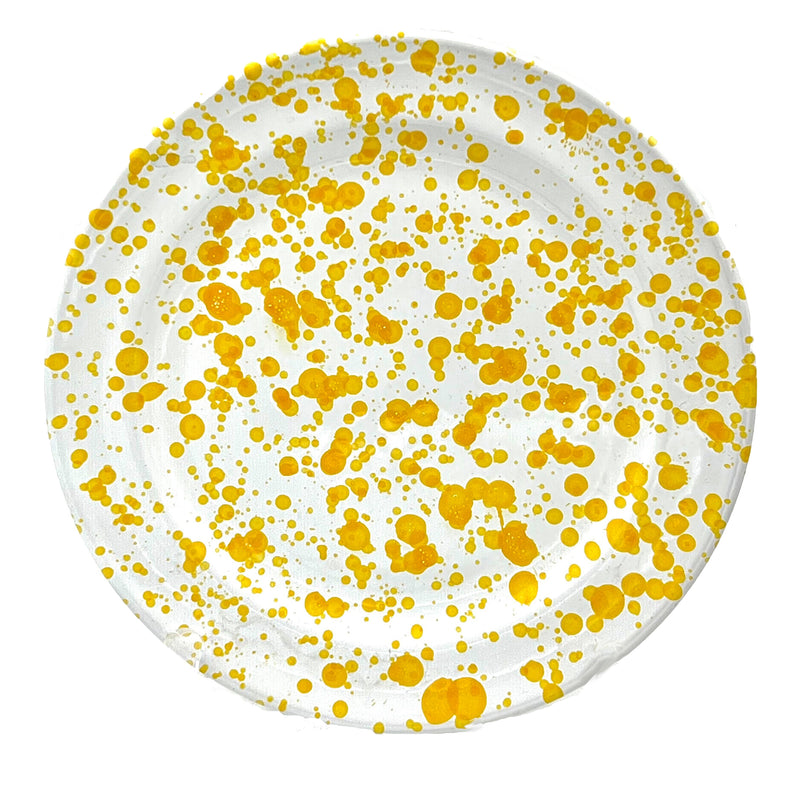 Taverna Speckled Dinner Plate, Yellow/White, Set of 4