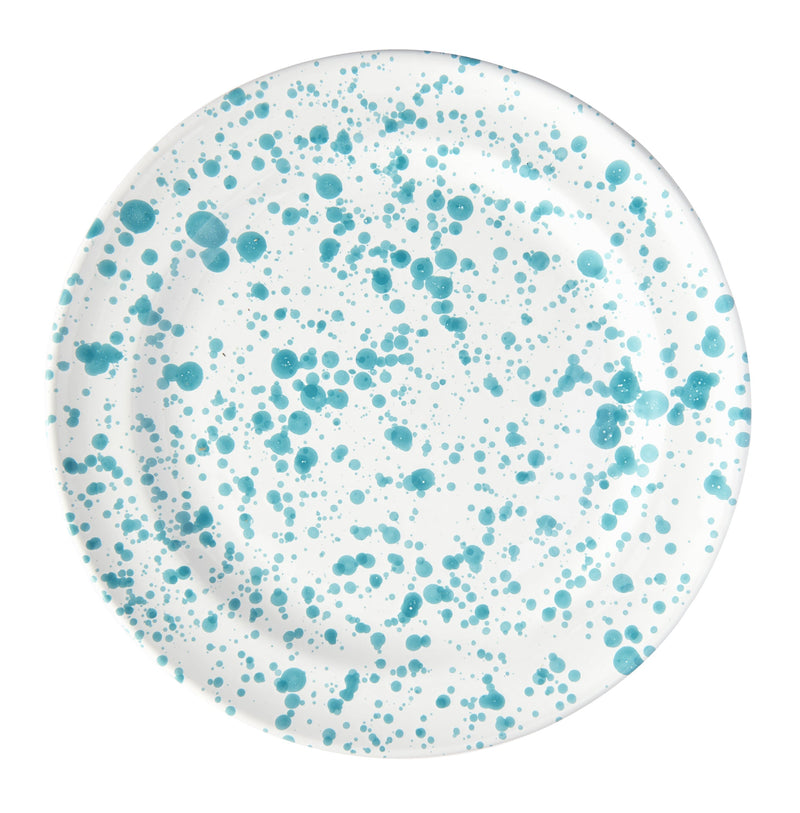 Taverna Speckled Dinner Plate, Turquoise/White, Set of 4