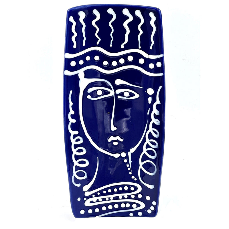 Pablo Rectangle Face Plate, Blue & White