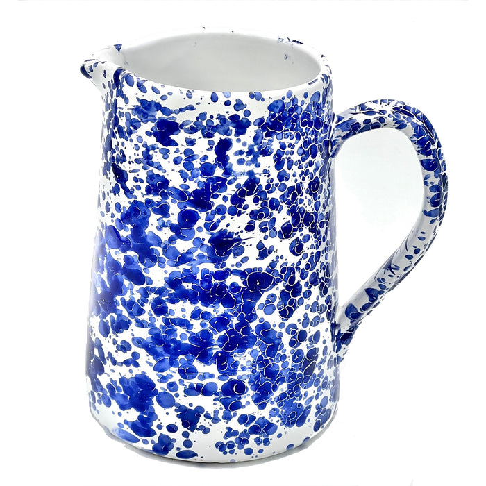 Taverna Speckled Pitcher, Cobalt/White