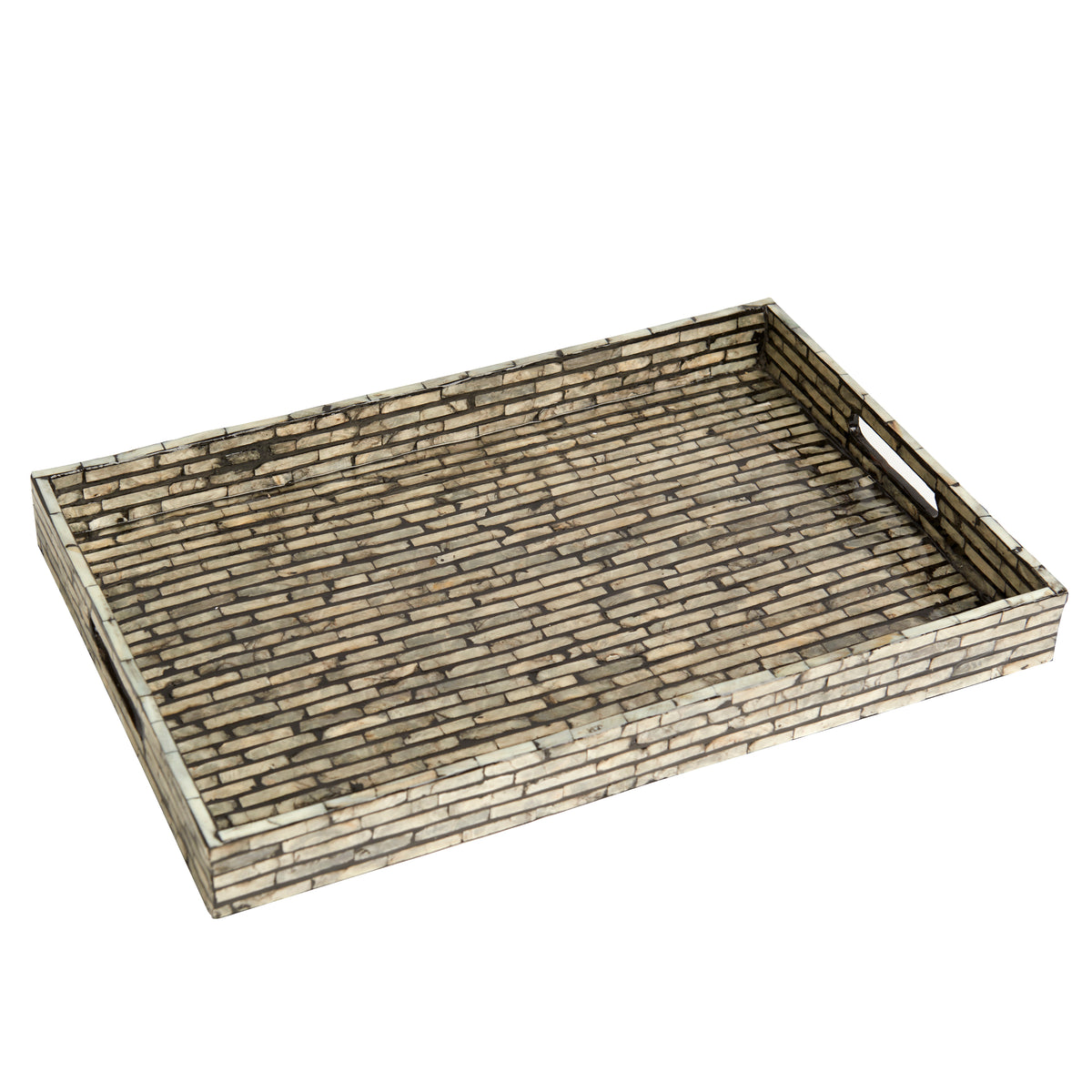 Black Capiz Tray, Lines