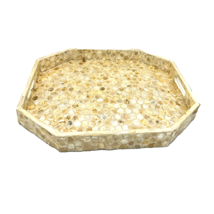 Capiz Tray, Hexagonal