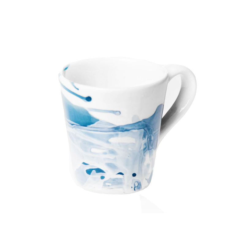 Splash, Ceramic Mug Blue and White, Set of 4