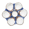 Oyster Plate, Ceramic Round, Navy, Set of 2