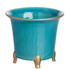 Cachepot, Turquoise with Gold, Large