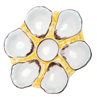 Oyster Plate, Ceramic Round, Canary Yellow