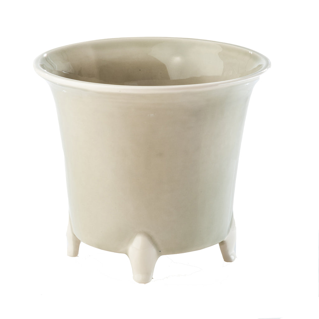 Cachepot, Gray with White, Large