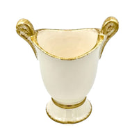 Savoy Spongy Cachepot, White/Gold
