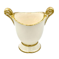 Savoy Spongy Cachepot, White/Gold