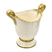 Savoy Spongy Cachepot, White/Gold