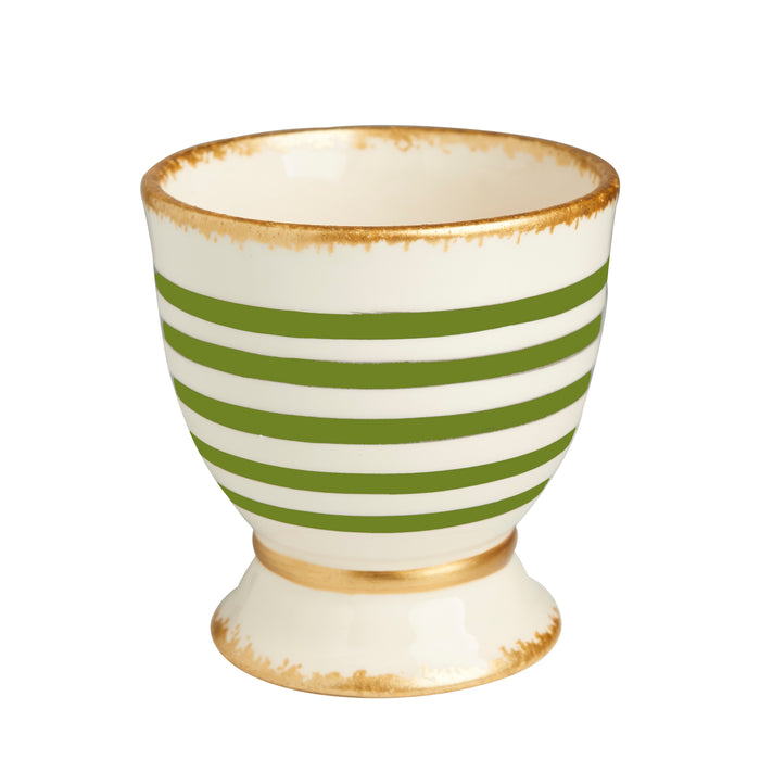 Savoy Green/White Striped Cachepot, Small