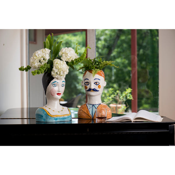 Evangeline Painted Head Vase*