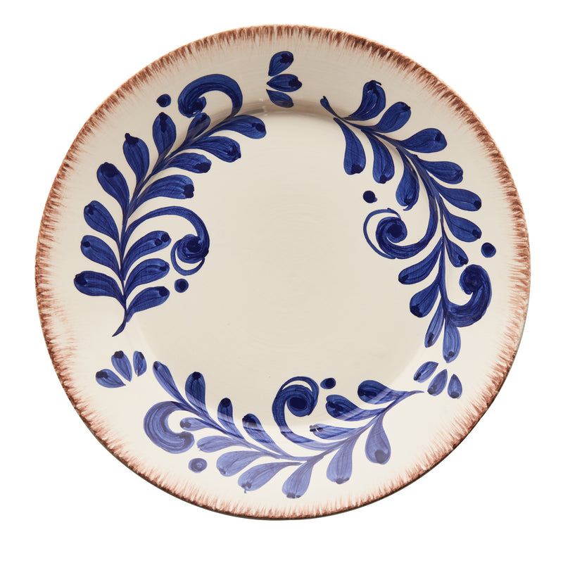 Casa Nuno Blue and White Dinner Plate, Scroll Design, Set of 2