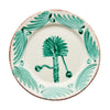 Casa Nuno Green and White Dinner Plate, Palm