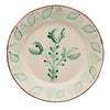 Casa Nuno Green and White Dinner Plate, 3 Flowers/Shells