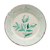Casa Nuno Green and White Dinner Plate, 2 Flowers/Waves