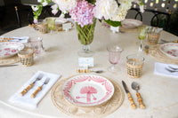 Casa Nuno Pink and White Dinner Plate, Palm
