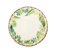 Compagnia Dinner Plate, Green Leaves w/ Bamboo, Large, Set of 4