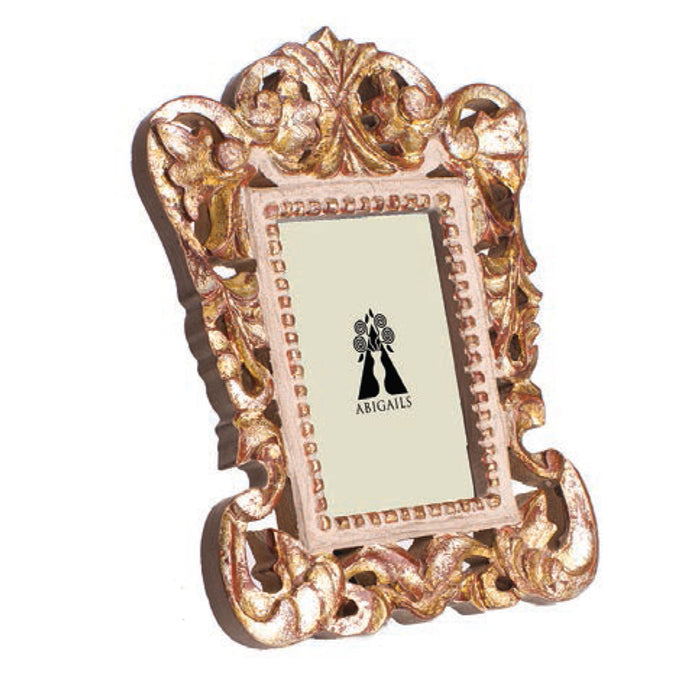 Vendome Frame, Gray/Gold Leaf