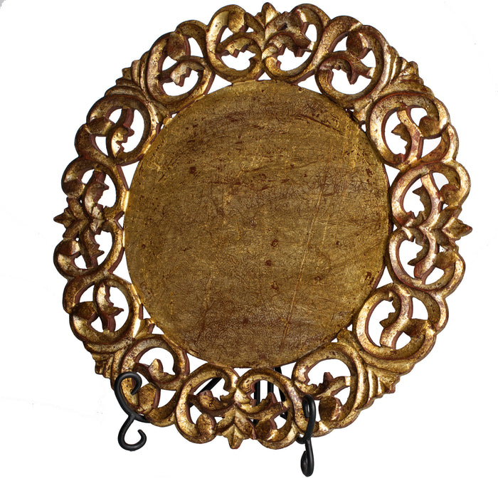 Vendome Placemat, Round, Gold Rub Finish, Set of 4