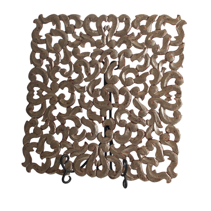 Vendome Placemat, Square, Silver Leaf Finish, Set of 4