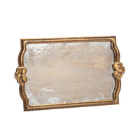 Vendome Tray with Antiqued Mirror, Gold, Large