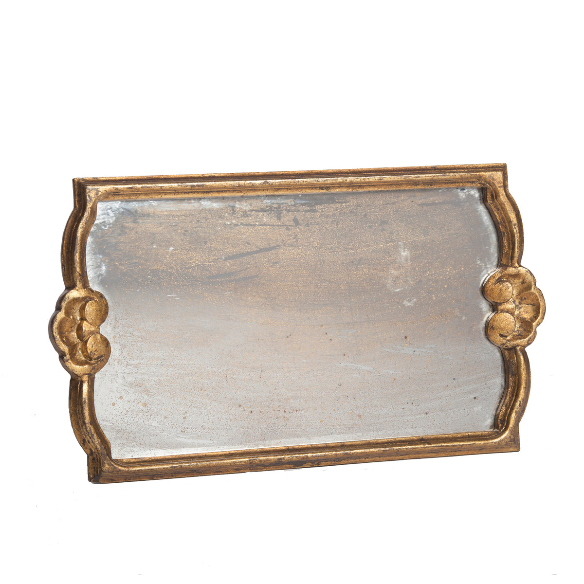 Vendome Tray with Antiqued Mirror, Gold Leaf