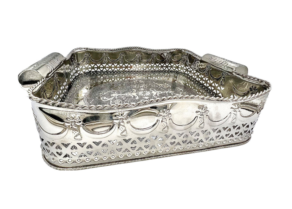 Polished Nickel Embossed Tray, Small