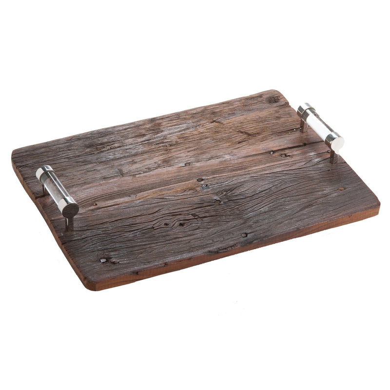 547400 Abigails Wholesale Tabletop Wood and Metals Trays Chalet Wood Tray Chalet