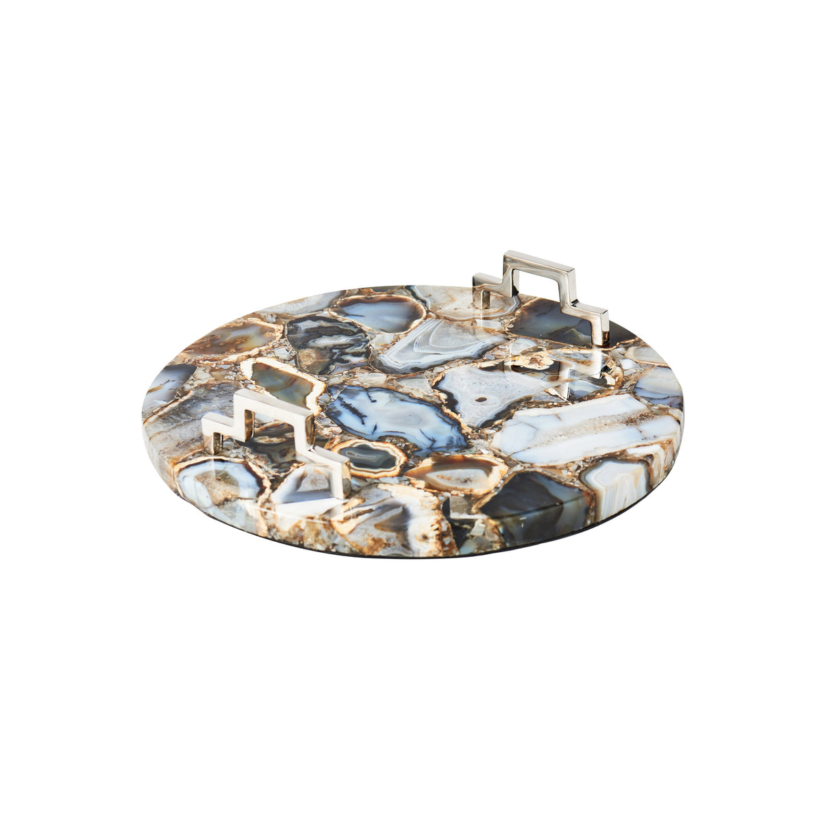 Round Multicolor Agate Tray