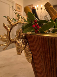 Champagne Cooler w/ Brass Stags Head