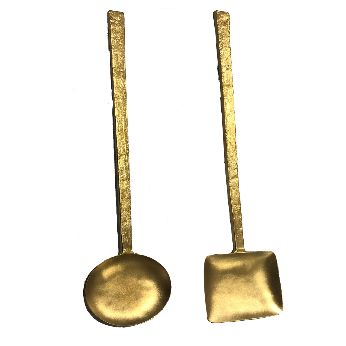 Gold Salad Server Set of 2, Geometry