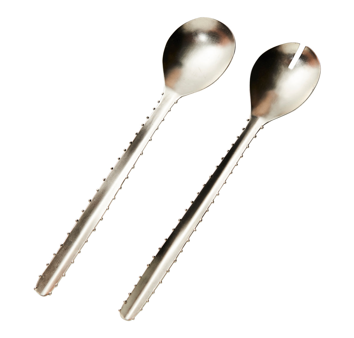 Silver Salad Server Set of 2, Cactus Dots