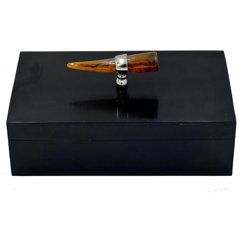 Black Resin Box, Nickel Knob
