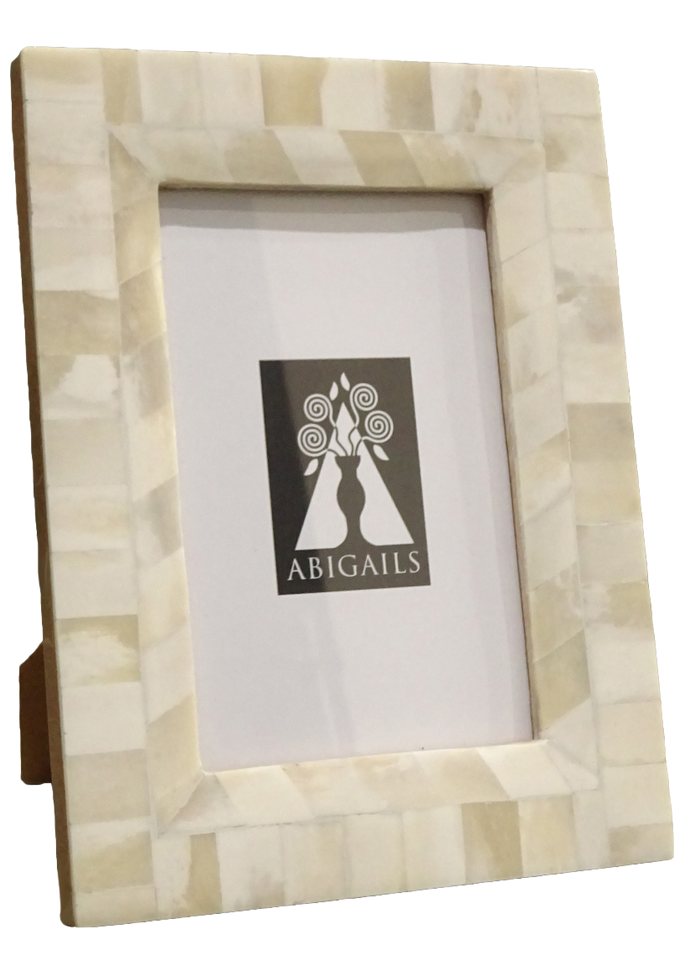 Inlaid Frame, Cream Bone, 4X6 Photo