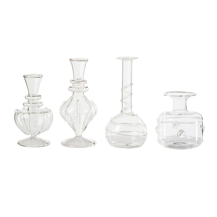 710005 Abigails Wholesale Home Décor Glassware Vases Miss Daisy Bud Vases Set of 4