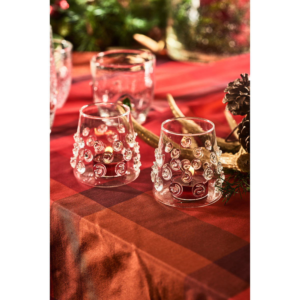 Votive with Glass-Applied Swirls